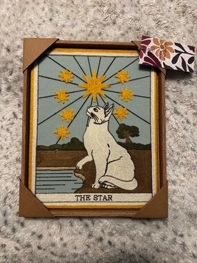 Embroidered 'The Star' Cat Tarot Wall Art - BO Home